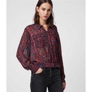 All Saints • Adeliza Plume Chiffon Top